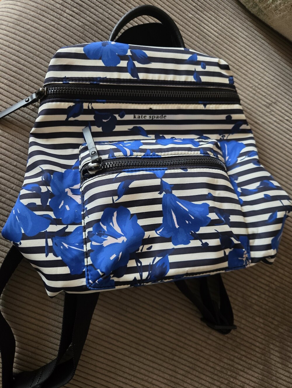 kate spade Blue Floral Stripe Mini Backpack